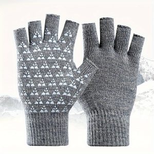 Half-Finger Knit Gloves - Warm, Non-Slip for Outdoor Cycling & Typing, Perfect for Couples