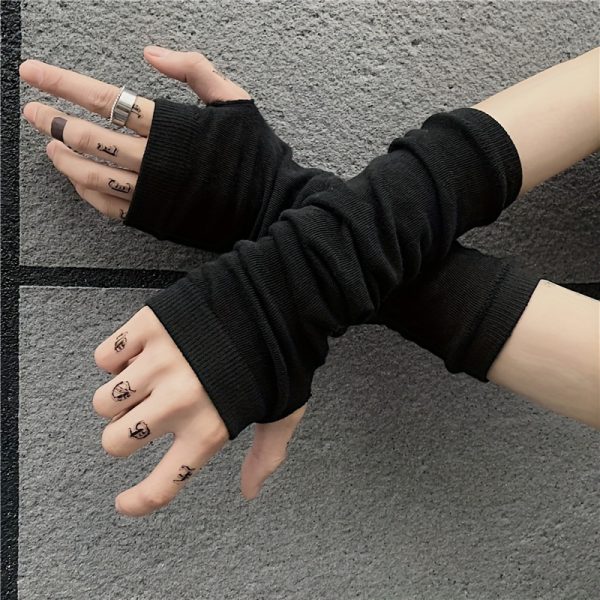 2pcs Men's Cool Finger Cuff Gloves With Street Style