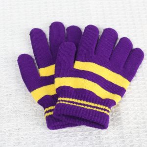 1pair Full Finger Gloves, Autumn And Winter Plus Velvet Style Warm Knitted Gloves For Boys And Girls