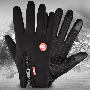 1pc Sports Fitness Warm Gloves, Plus Velvet Coldproof Waterproof Touch Screen Gloves For Holiday Gift, Outdoor Cycling